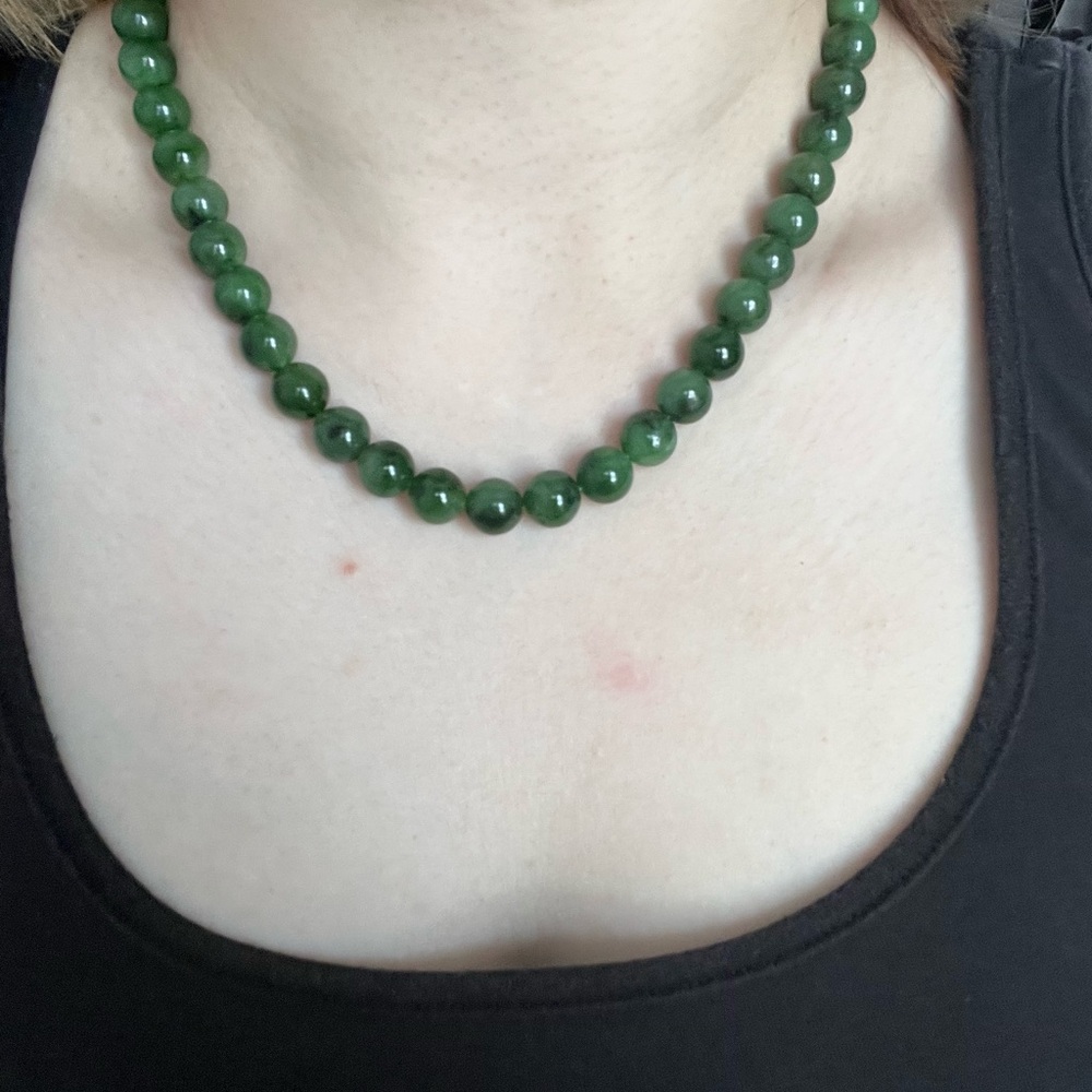 Elegant Green Jade Beaded Necklace